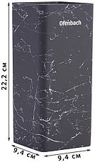 Підставка-колода Ofenbach Black Marble для кухонних ножів і ножиць 9х9х22см, фото 3