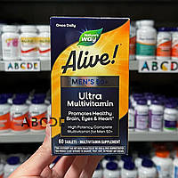 Nature's Way Alive Men 50+, мультивітаміни для чоловіків віком від 50 років, Ultra Potency, 60 таблеток