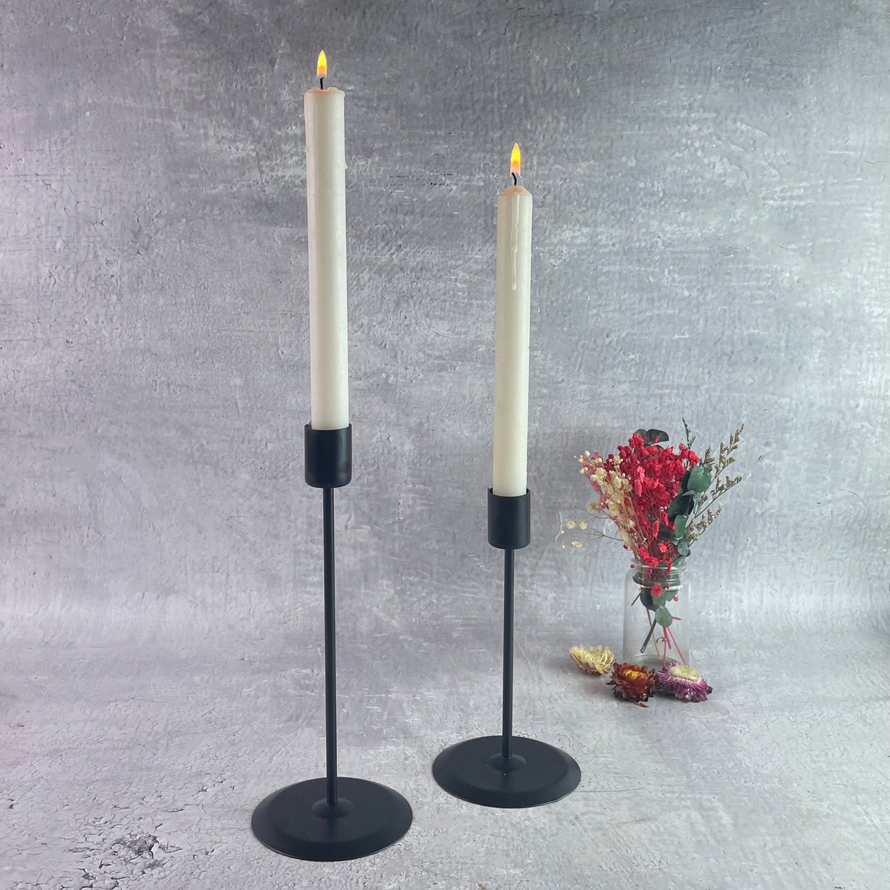 Чорний свічник на ніжці Короткий, фото 1
