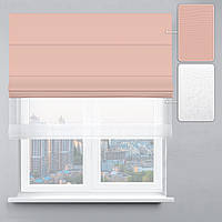 Римська штора Джусі велюр пудрова та тюль