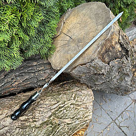 Шампур із дерев'яною ручкою 630х12х3мм чорний