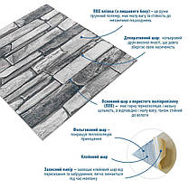 Панель стінова 3D 700*700*4mm сірий сланець (D) SW-00002003, фото 3
