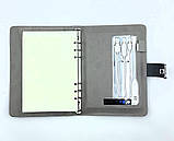 Блокнот з відбитком пальця бездротовою зарядкою та USB флешкою Lockbook Сіро-чорний, фото 5