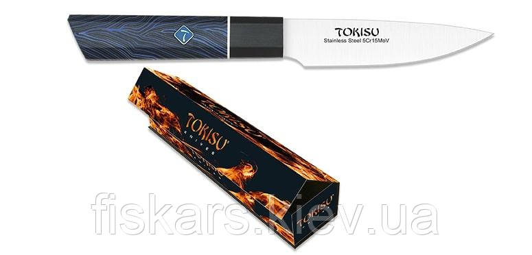 Кухонний ніж для чищення овочів 110 мм Tokisu Black&Blue (17471)