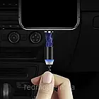 Магнітний кабель для заряджання телефону 3в1 (Type-C, Micro-USB, Lightning), M3, Чорний / Універсальний шнур для телефону, фото 7