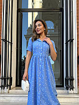 Сукня софт довжина міді в горошок із короткими рукавами розміри норма й батал, фото 5