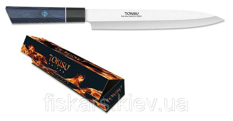 Кухонний ніж Янагіба 230 мм Tokisu Black&Blue (17469)