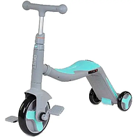 Самокат 3в1 JT 20255 Best Scooter самокат-велобіг-велосипед бірюзовий