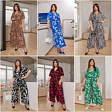 Літній жіночий комбінезон зі штанами склепіння розміру батал