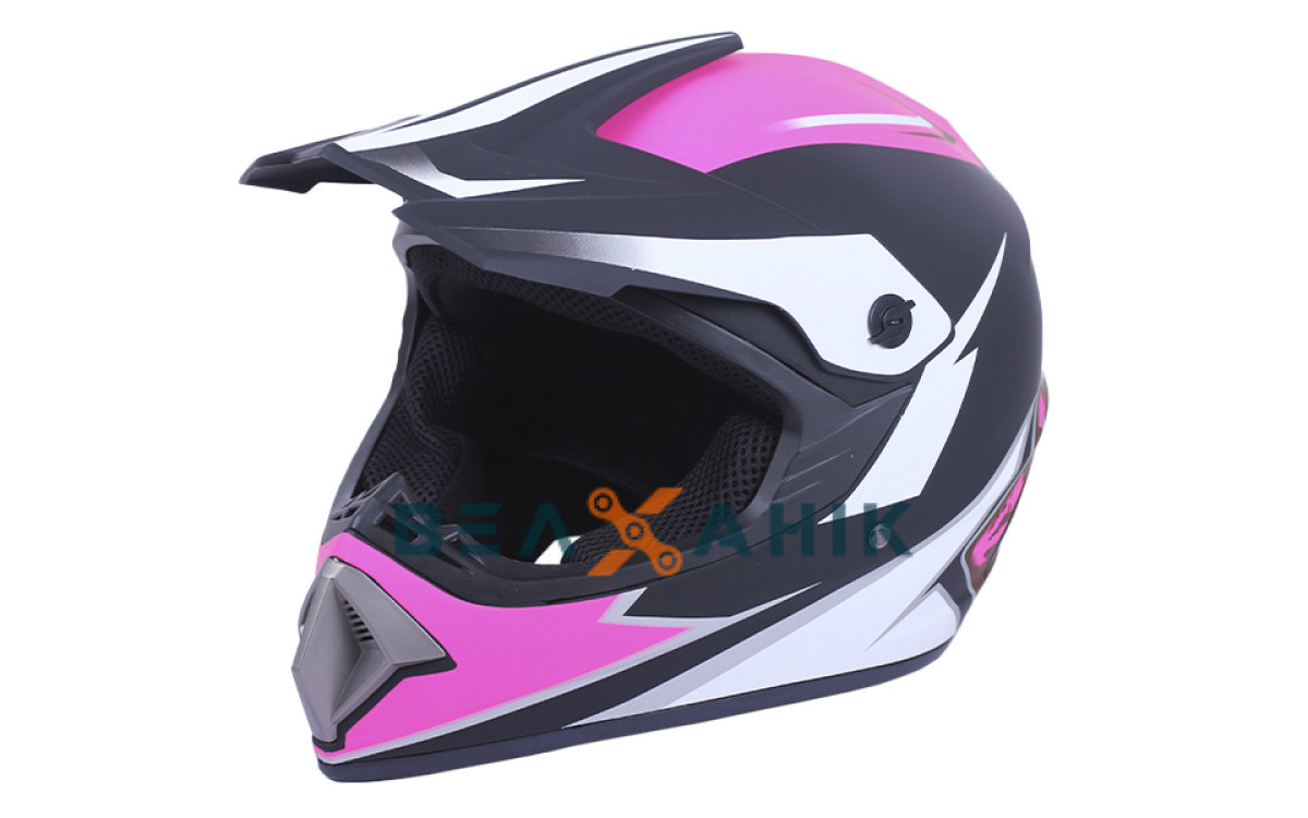 Шолом (кросовий) VIRTUE MD-905 чорно-біло-малиновий [M], фото 1