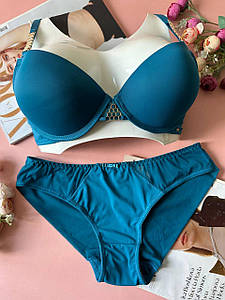 75/80/85В Синій комплект жіночої нижньої білизни на чашку В
