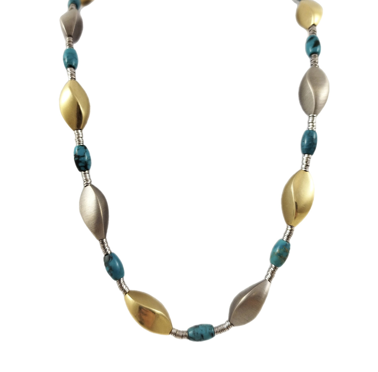 Золоте кольє з бірюзою 32БР, фото 1