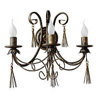 Бра кована Пензлики 3 лампи Стара Бронза