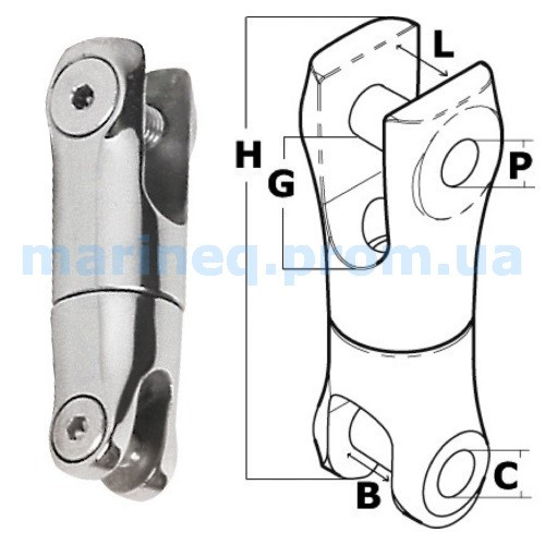 Вертлюг якірний підвищеної міцності, 10 мм., фото 1