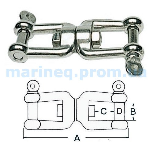 Вертлюг якірний кований, високоміцний, 13 мм., фото 1