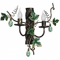 Бра кована Виноград / Хміль 2 лампи Стара бронза, кольорова