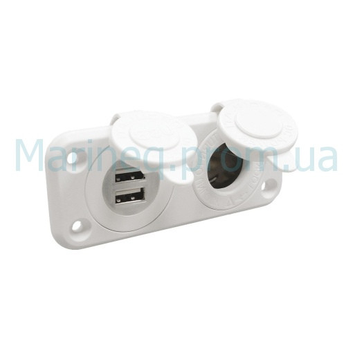 Гніздо прикурювача з подвійним гніздом USB, Osculati., фото 1