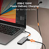Концентратор адаптер хаб Hub NOVOO USB C, Type-C 4-в-1 з HDMI 4K, PD, USB 3.0, фото 4