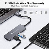 Концентратор адаптер хаб Hub NOVOO USB C, Type-C 4-в-1 з HDMI 4K, PD, USB 3.0, фото 7