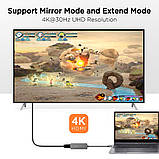 Концентратор адаптер хаб Hub NOVOO USB C, Type-C 4-в-1 з HDMI 4K, PD, USB 3.0, фото 8