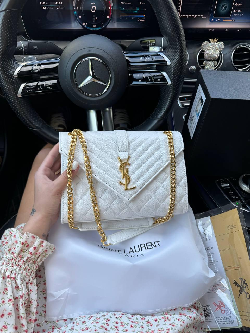 Жіноча сумка Ів Сен Лоран біла Yves Saint Laurent White