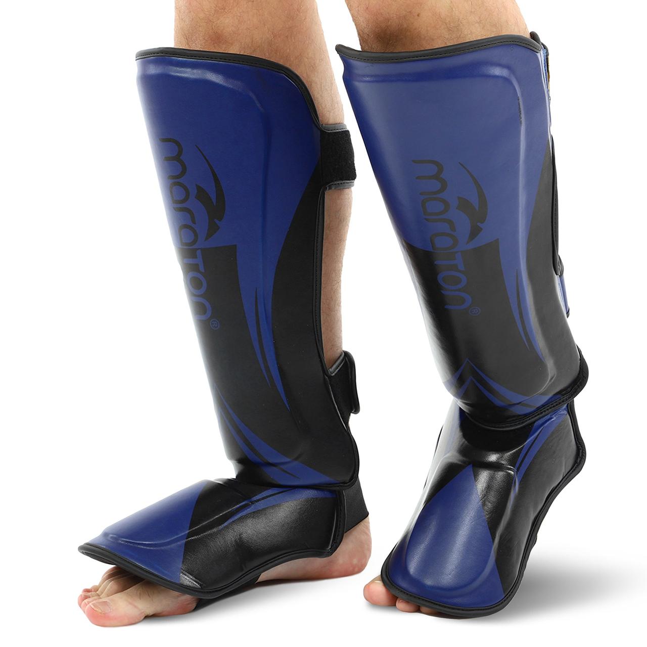 Захист гомілки та стопи для єдиноборств Maraton Fight Gear 9321 розмір L Blue-Black, фото 1