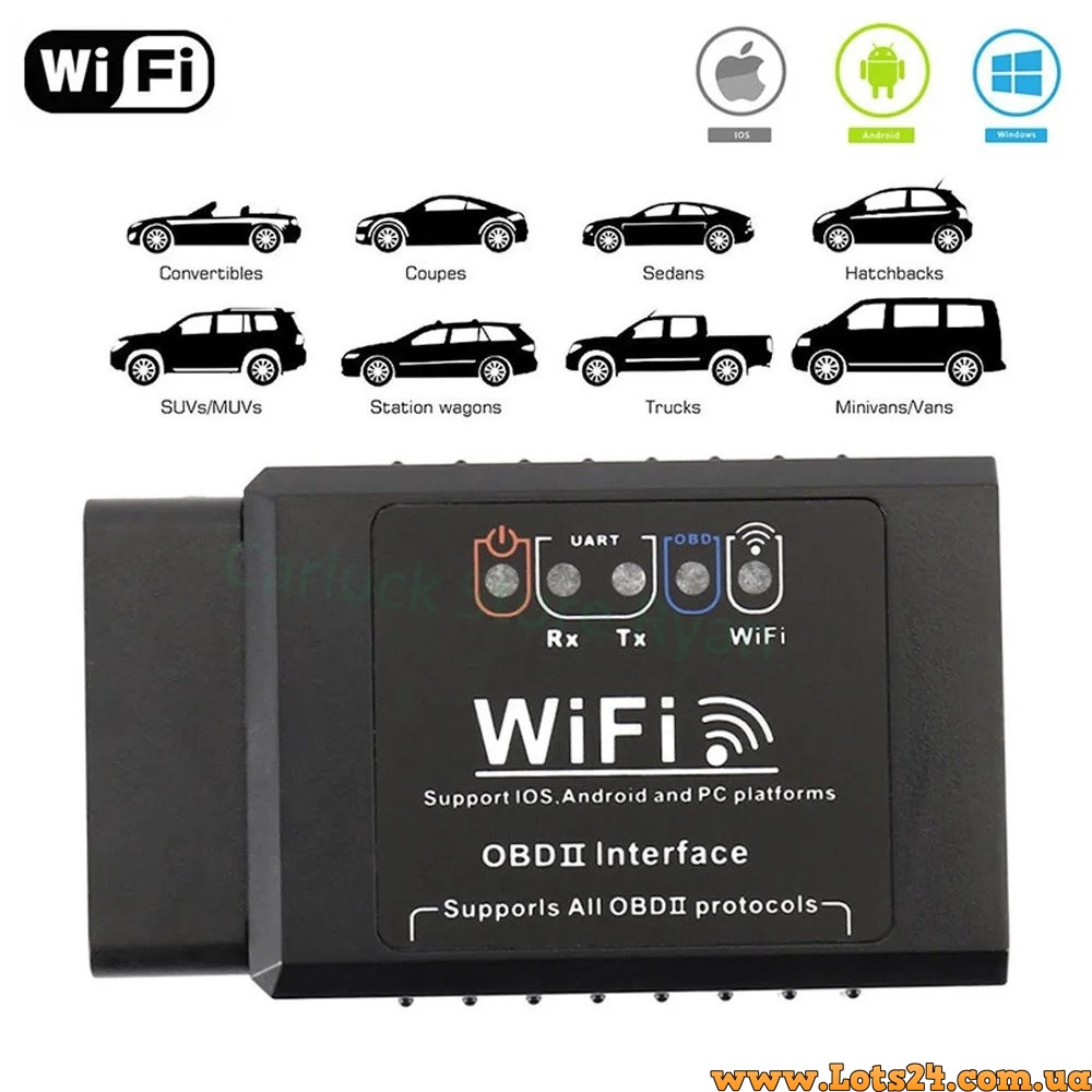 Автосканер wifi elm327 2 плати версія v2.2 діагностичний сканер obd2 для діагностики авто vag рено ваз з айфону iphone IOS Android, фото 1