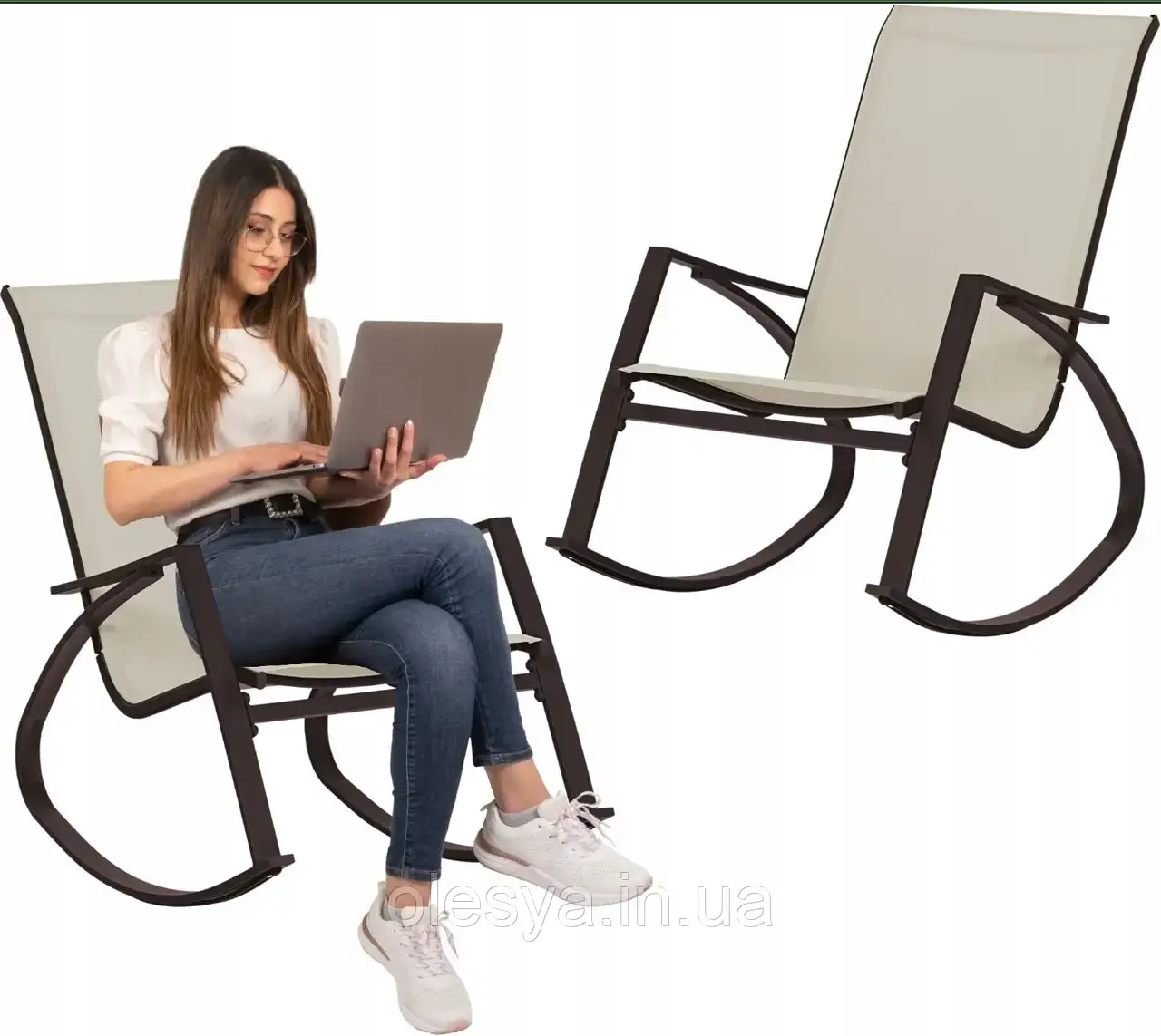 Садове крісло — гойдалка для відпочинку в саду та на балконі GardenLine ANH3859, фото 1