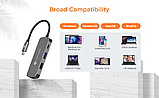 Концентратор адаптер хаб Hub NOVOO USB C, Type-C 4-в-1 з HDMI 4K, PD, USB 3.0, фото 9
