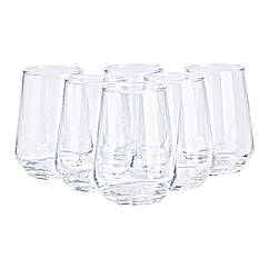 Склянки для лимонадів, холодних напоїв 🥃 набір 6 (шт) прозорі скляні гарні 390 (мл) Lugi