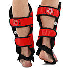 Захист гомілки та стопи шкіряний для єдиноборств Zelart Fistrage 4469 розмір XL Red-Black, фото 4