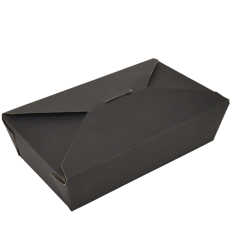 Ланч-Бокс Ламінований 185*105*55мм 1000Мл | Чорный + Крафт.. 50Ш, фото 1