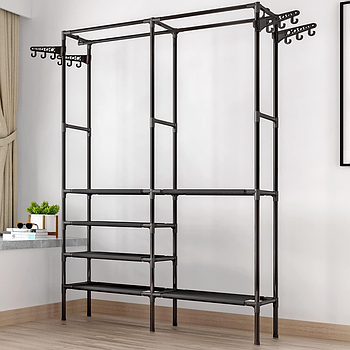 Підлогова вішалка для одягу з полицями 174х86х44см, CLOTHES RACK / Стійка для одягу / Вішалка в передпокій