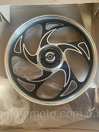 Диск Дельта / Альфа передній чорний литий, фото 2