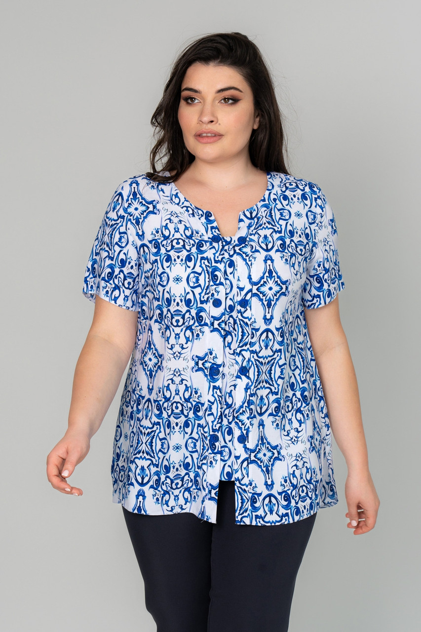 Блузка Марта біло-блакитний 50 (101970), фото 1