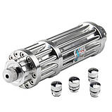 Потужна лазерна указка RESTEQ червона, дальність 10 км, акумулятор, зарядка, насадки, фото 2