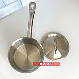 Ківш-сотейник 3.7 л з кришкою з нержавіючої сталі Benson, фото 3