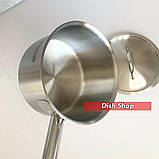 Ківш-сотейник 2.8 л з кришкою з нержавіючої сталі Benson, фото 4