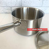 Ківш-сотейник 3.7 л з кришкою з нержавіючої сталі Benson, фото 5