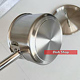 Ківш-сотейник 3.7 л з кришкою з нержавіючої сталі Benson, фото 6