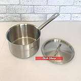 Ківш-сотейник 3.7 л з кришкою з нержавіючої сталі Benson, фото 2