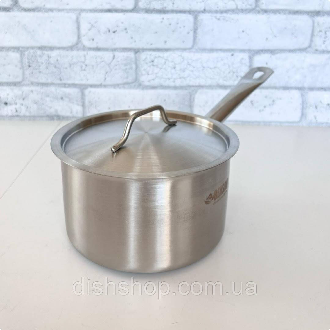 Ківш-сотейник 3.7 л з кришкою з нержавіючої сталі Benson