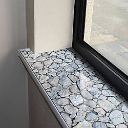 Покриття для підвіконня, м'яке скло з фотодруком Кам'яне мурування, 35 х 100 см, ПО-tx420