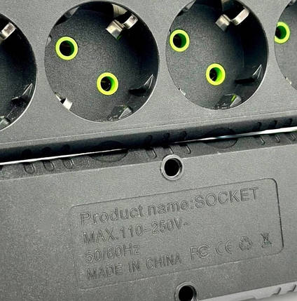 Подовжувач UA Power F44U 3USB на 4 розетки, 4 м, чорний, фото 2