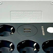 Подовжувач Power Socket 8203 2USB на 4 розетки, 2 м, чорний, фото 3