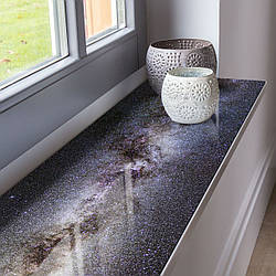 Покриття для підвіконня, м'яке скло з фотодруком Космос, 35 х 100 см, ПО-tx421