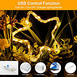 Гірлянда Vacoulery Набір з 4 казкових вогнів, 15M 150 світлодіодний таймер 8 режимів USB-фейки з дистанційним керуванням, фото 2