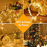 Гірлянда Vacoulery Набір з 4 казкових вогнів, 15M 150 світлодіодний таймер 8 режимів USB-фейки з дистанційним керуванням, фото 6