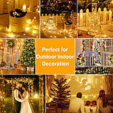 Гірлянда Vacoulery Набір з 4 казкових вогнів, 15M 150 світлодіодний таймер 8 режимів USB-фейки з дистанційним керуванням, фото 3