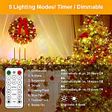 Гірлянда Vacoulery Набір з 4 казкових вогнів, 15M 150 світлодіодний таймер 8 режимів USB-фейки з дистанційним керуванням, фото 7